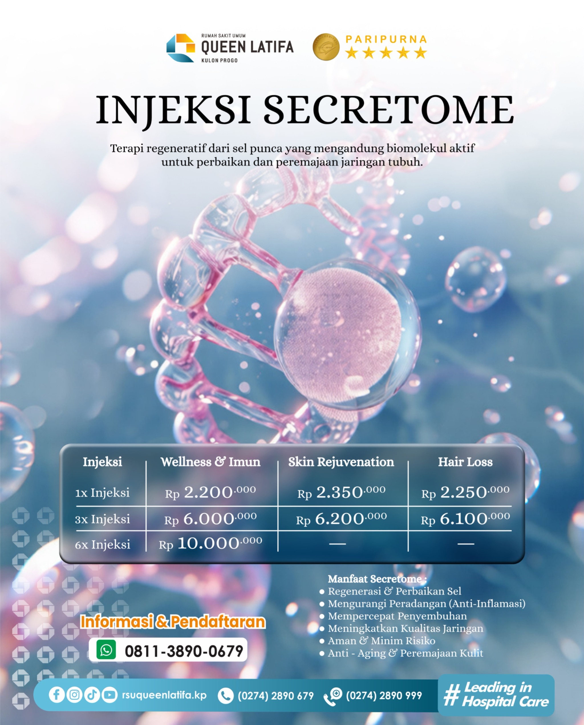 Injeksi Secretome: Solusi Regeneratif untuk Peremajaan dan Kesehatan Tubuh