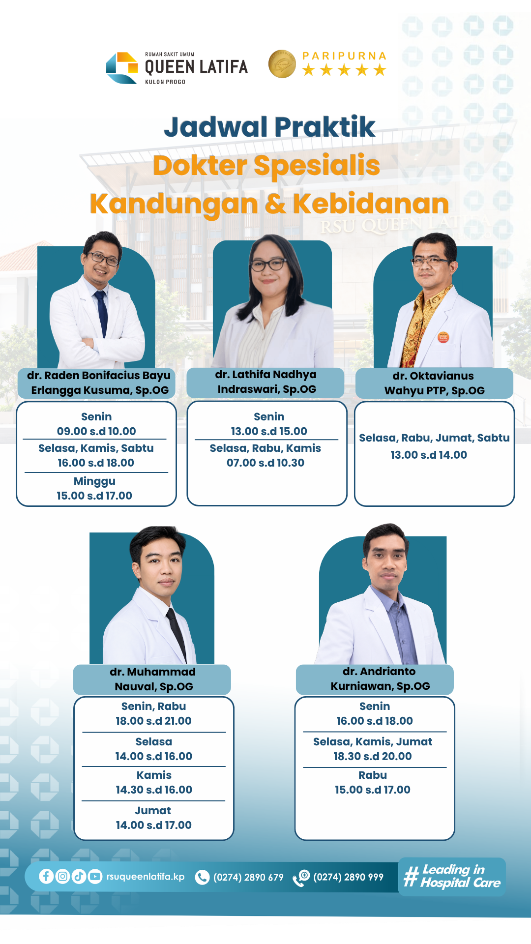 Jadwal Layanan Dokter Spesialis Kandungan & Kebidanan 